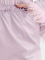 Silky Button Up Top Pants Lounge Set (7)