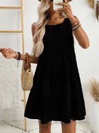 Plaid Round Neck Sleeveless Mini Dress (20)
