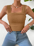 Textured Square Neck Wide Strap Tank (5)
