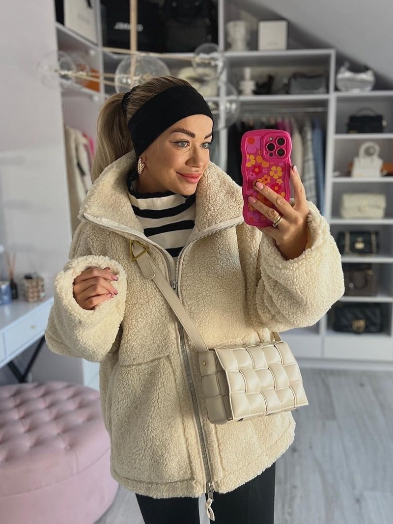 Lamb Wool Turtleneck Woolen Coat photo 9