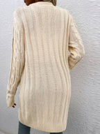Cable-knit Button Down Cardigan Pockets (9)
