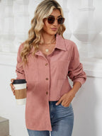 Button Up Dropped Shoulder Long Sleeve Outerwear (23)