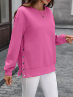 Side Snap Round Neck Sweatshirt (11)
