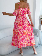 Printed Cold Shoulder Midi Cami Dress (8)