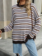 Striped Mock Neck Long Sleeve Sweater (5)