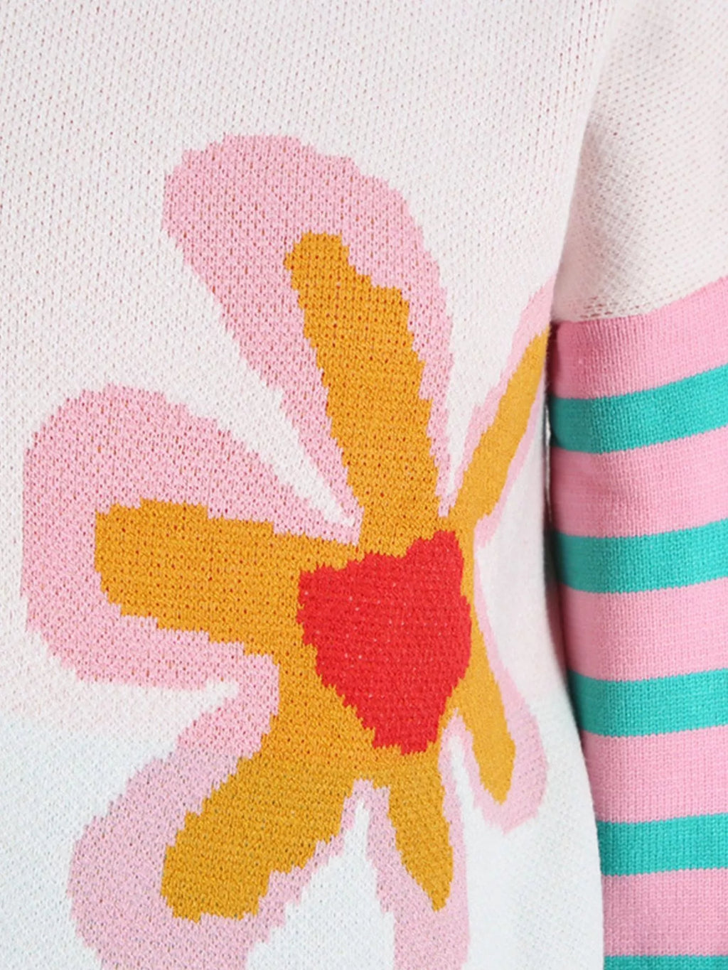 Floral Striped Crew Neck Sweater (6)
