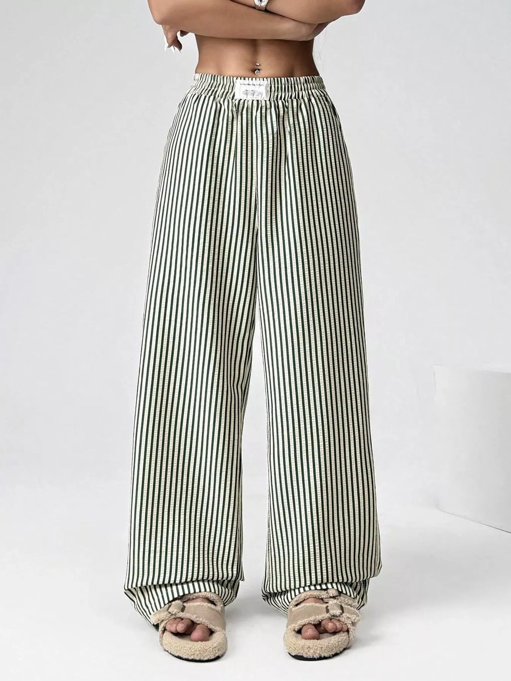 Striped High-waisted Wide Leg Pants (9)