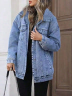 Washed Button Up Oversized Denim Jacket (3)