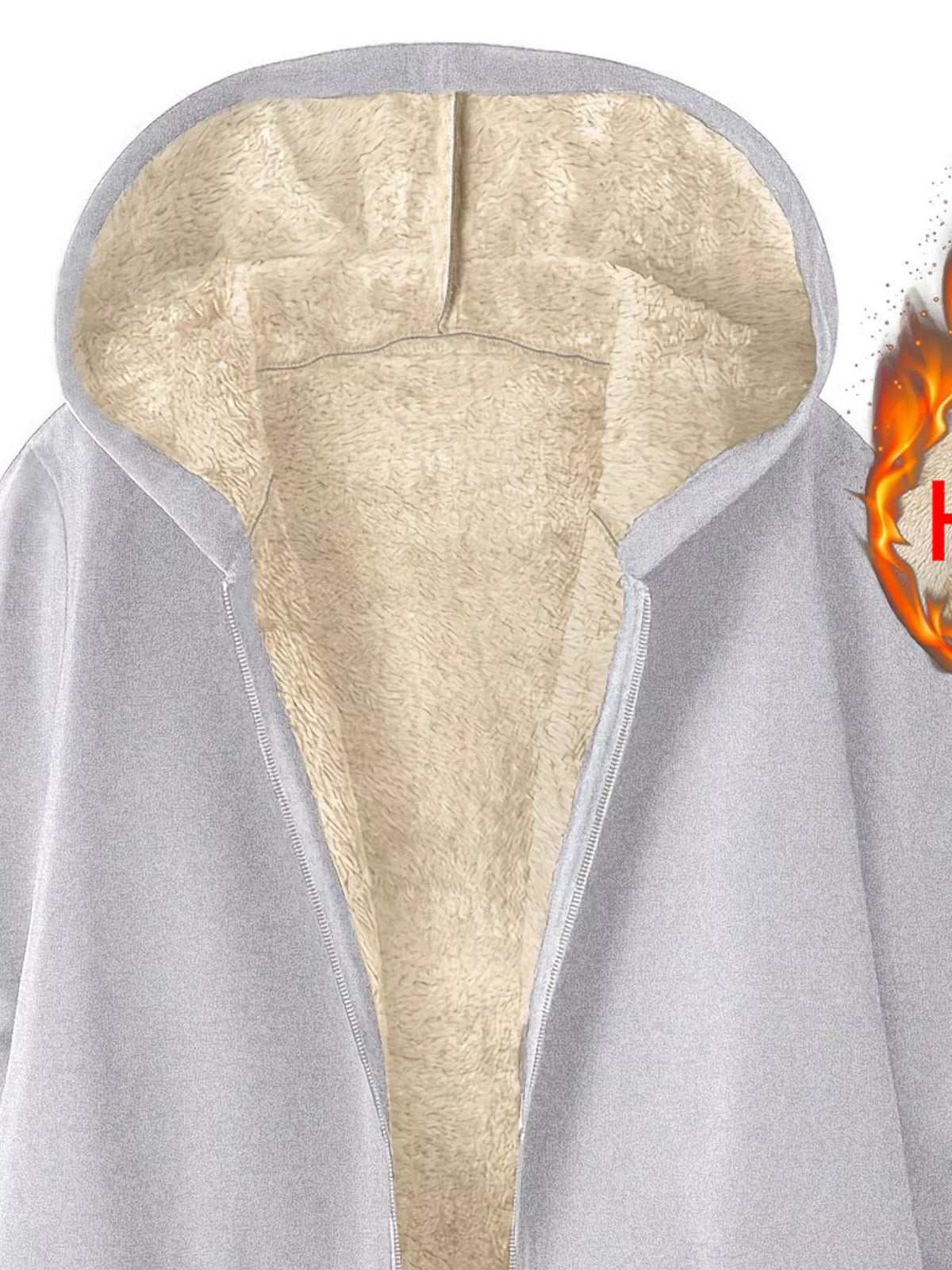 Fleece-lined Zip Up Hooded Outerwear (14)