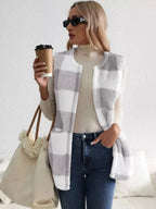 Cozy Plaid Sherpa Vest Coat (9)