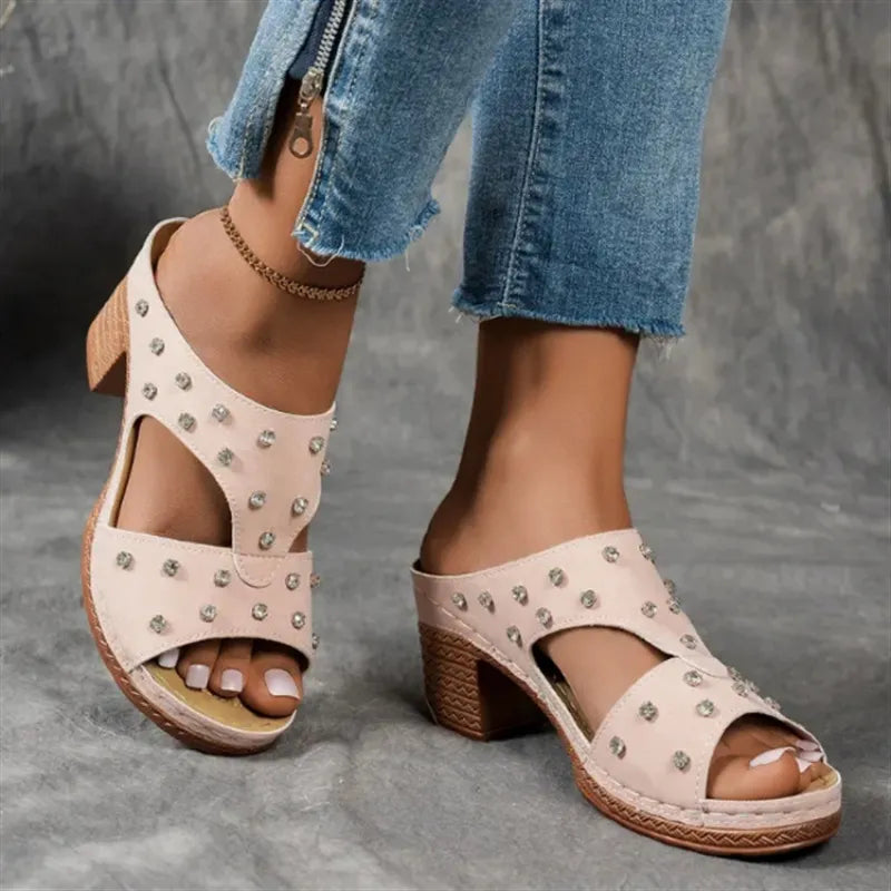 Open Toe Block Heel Sandals (4)