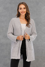 Pocketed Open Front Long Sleeve Cardigan (12)