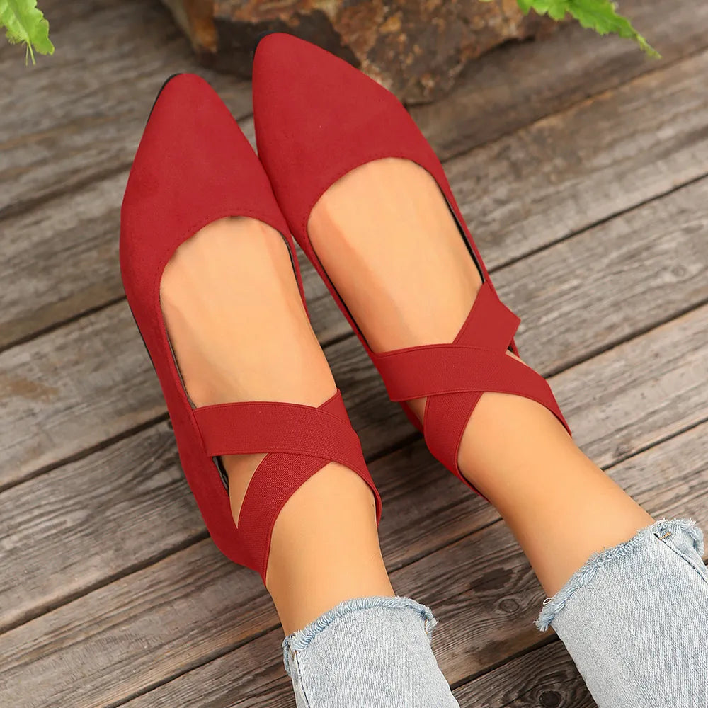 Crisscross Point Toe Flat Slip-ons (3)