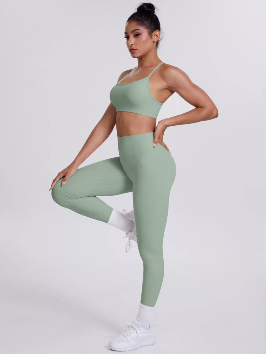 Criss-cross Back Cami Leggings Active Set (3)