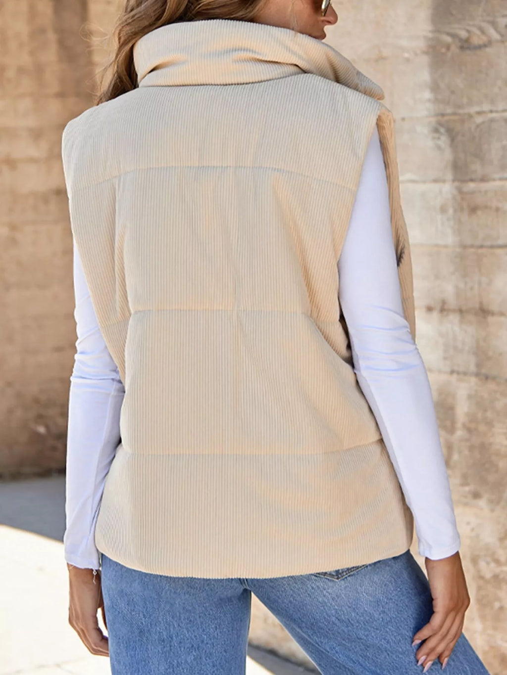 Corduroy Zip Up Vest Coat (8)