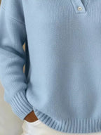 Full Size Button Detail Drop Shoulder Sweater Plus (6)