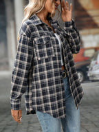 Plaid Button-down Oversized Shirt (15)