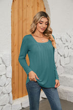 Square Neck Long Sleeve T-shirt (19)