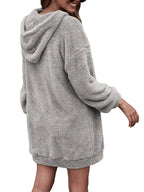 Half Zip Dropped Shoulder Oversized Hoodie (5)