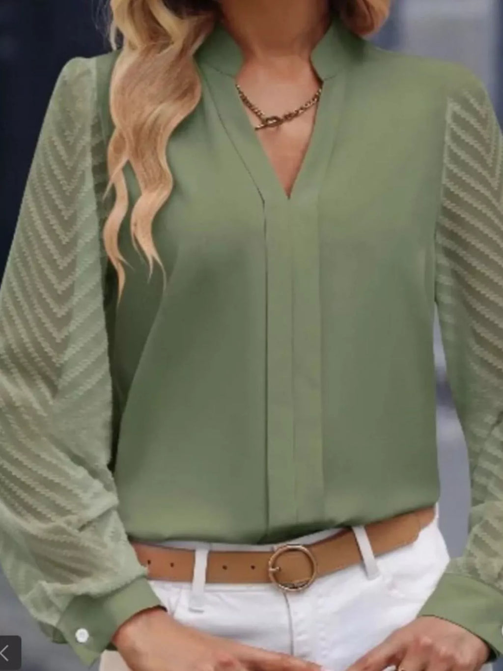 Notched Long Sleeve Blouse (15)