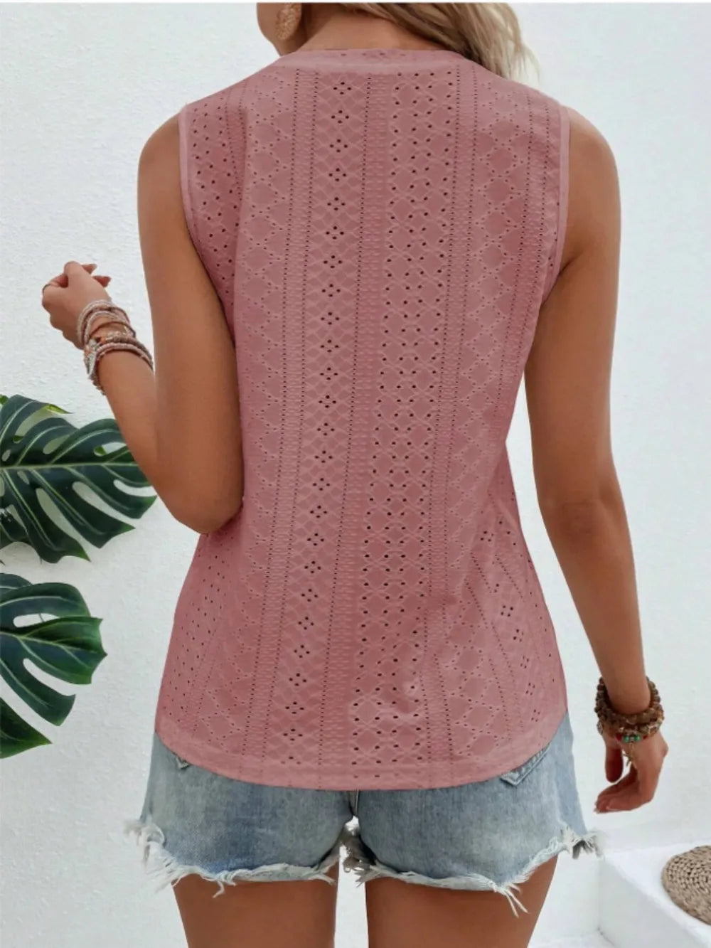 Eyelet Round Neck Tank (14)