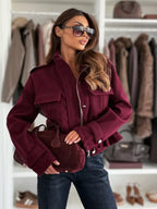 Drawstring Waist Cropped Jacket (11)