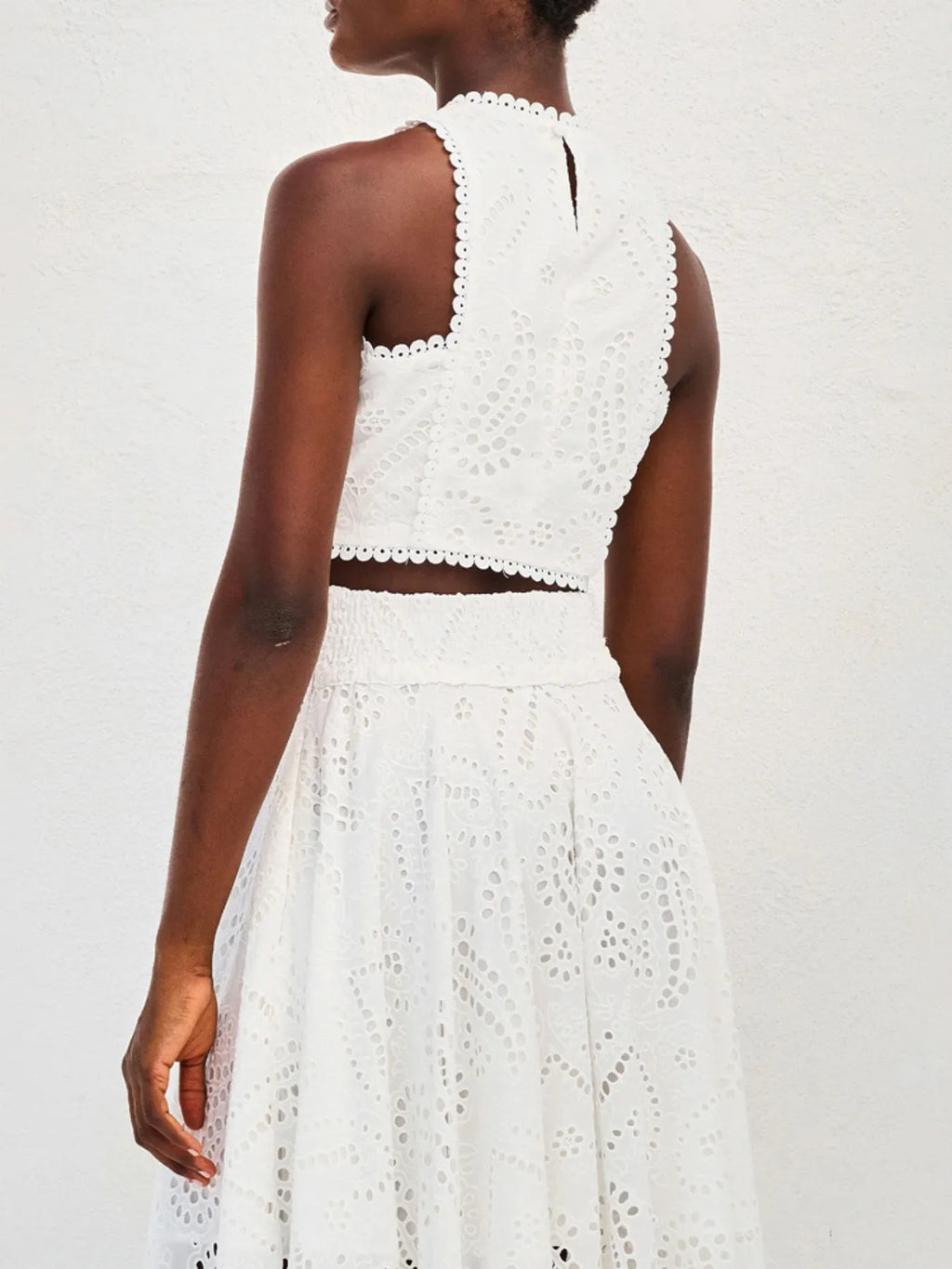 Eyelet Lace Top Maxi Skirt Set (14)