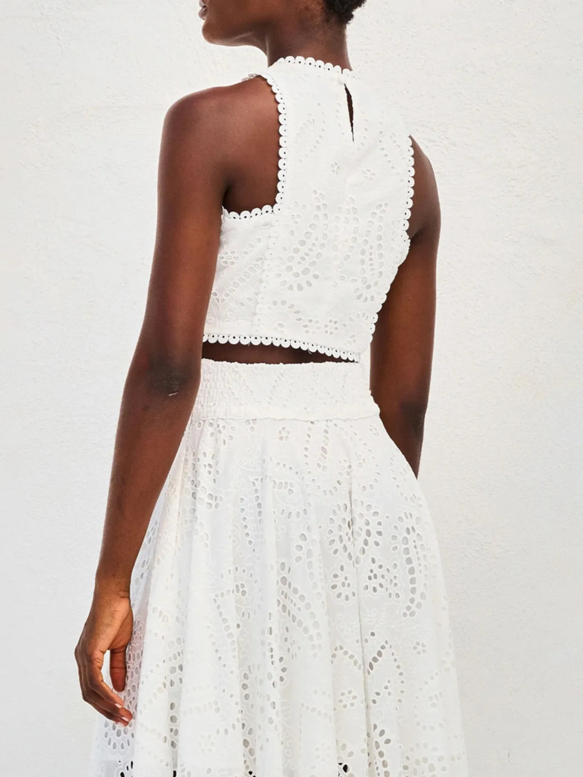 Eyelet Lace Top Maxi Skirt Set (14)