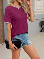 Contrast Trim Short Sleeve T-shirt (21)