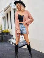 Cable-knit Long Sleeve Cardigan (12)