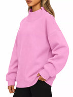 Oversized Mock Neck Long Sleeve Sweatshirt (31)
