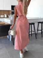 Button Front Sleeveless Denim Dress (9)
