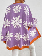 Contrast Dropped Shoulder Long Sleeve Cardigan (8)