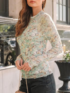 Floral Mock Neck Long Sleeve T-shirt (27)