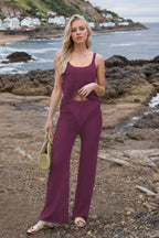 Hollow Out Round Neck Top Pants Sweater Cover Up Set (17)