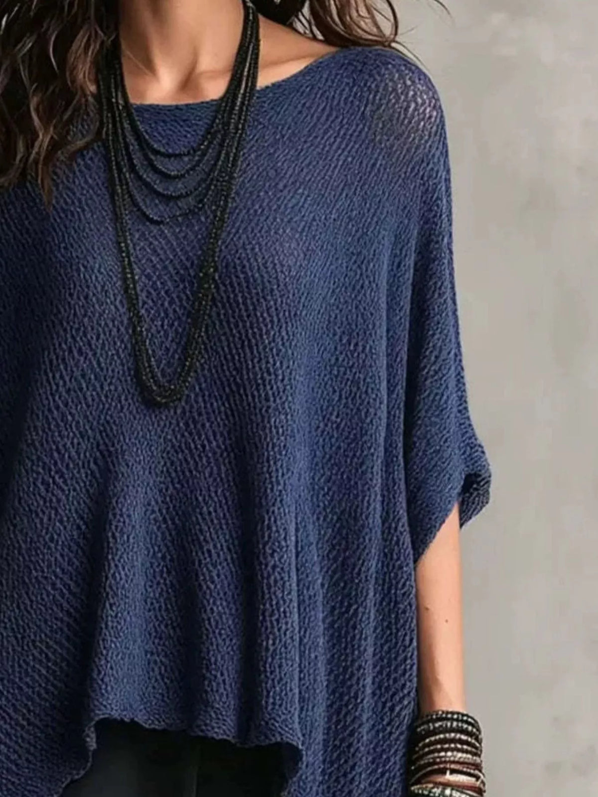 Full Size Loose Knit Round Neck Top Plus (4)