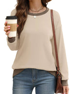 Contrast Trim Crew Neck Casual Sweatshirt (22)