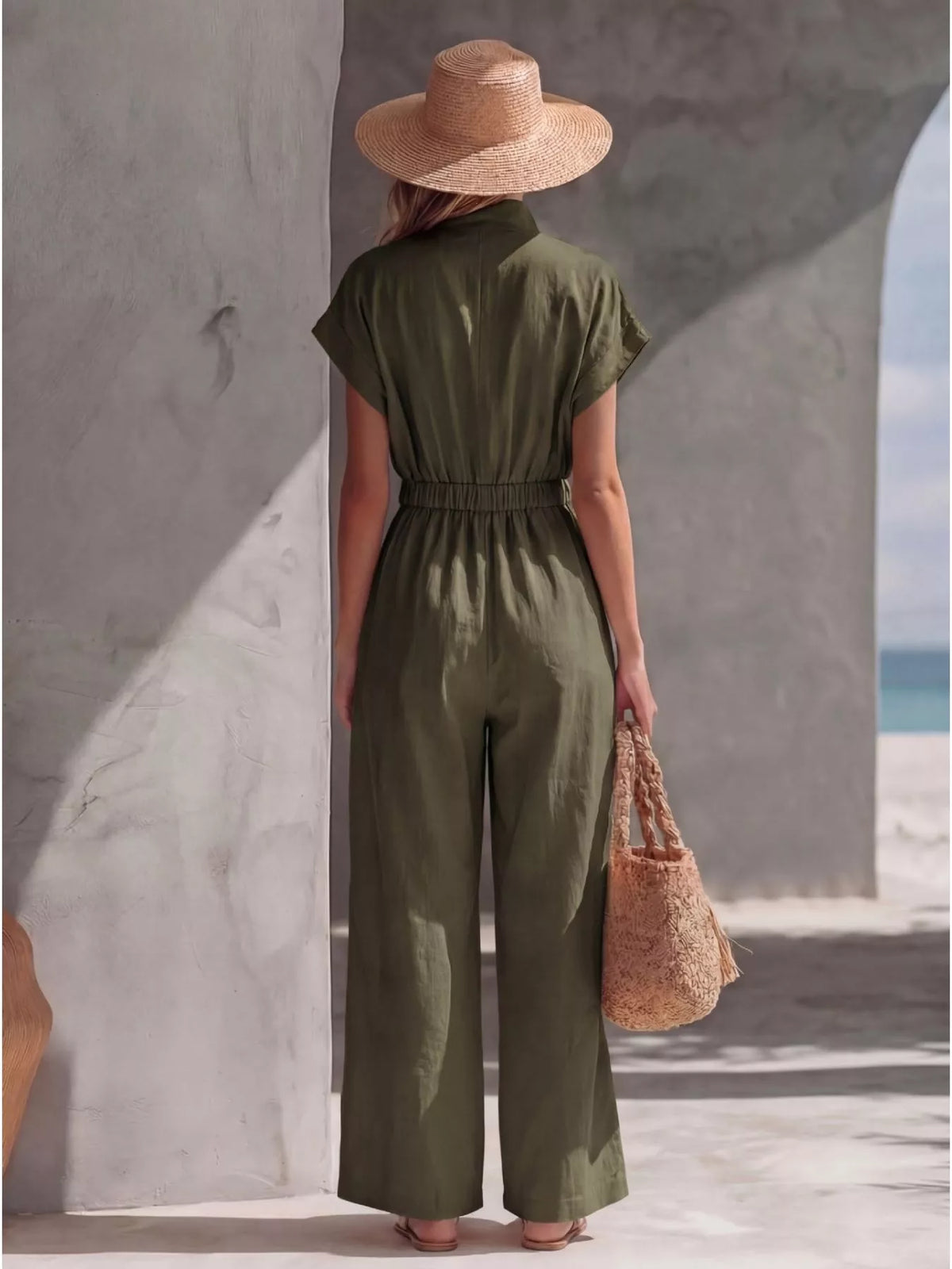 Zipper Front Wide Leg Jumpsuit (5)
