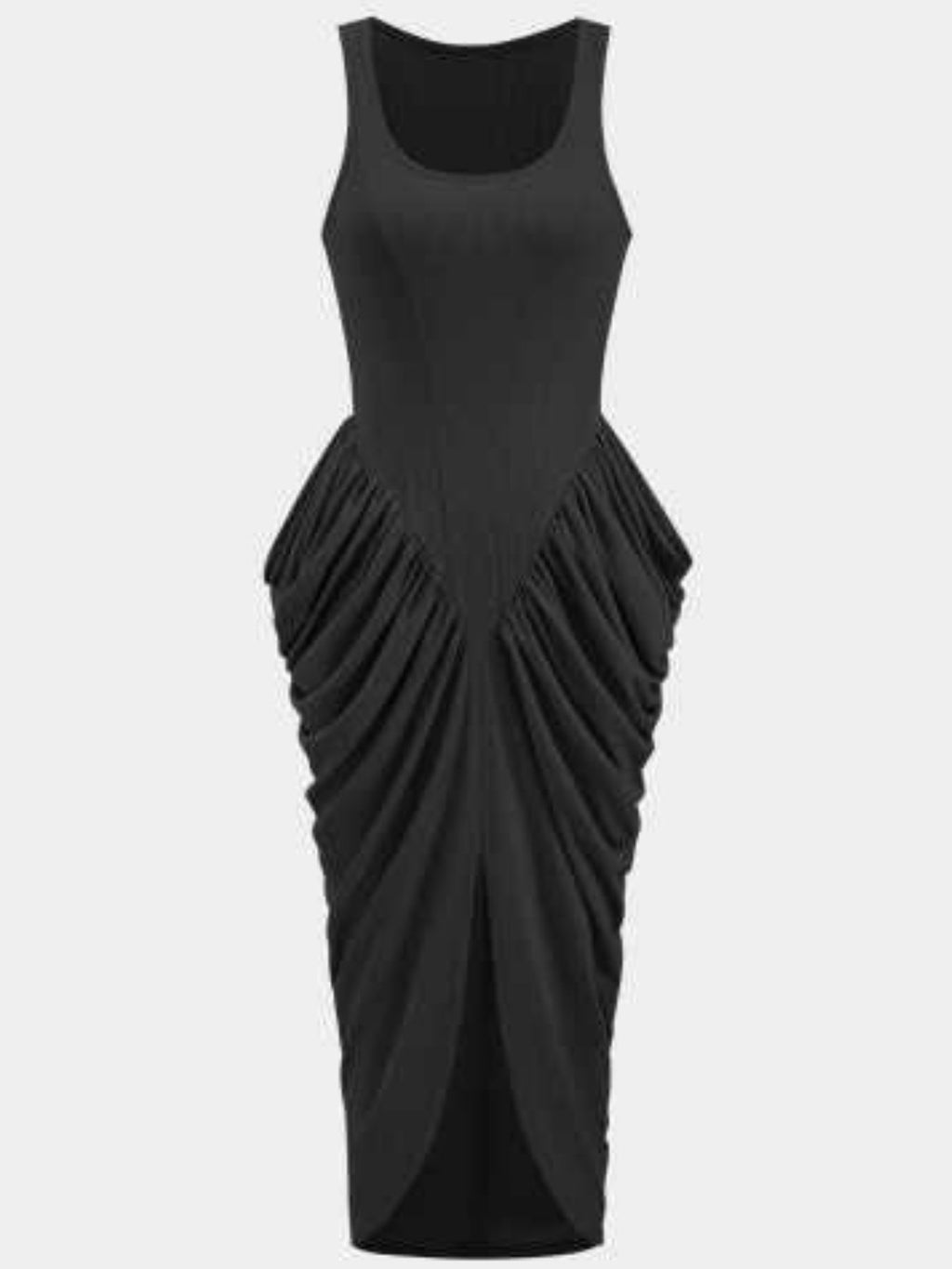 Ruched Detail Slit Midi Dress (10)