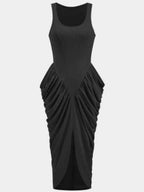 Ruched Detail Slit Midi Dress (10)