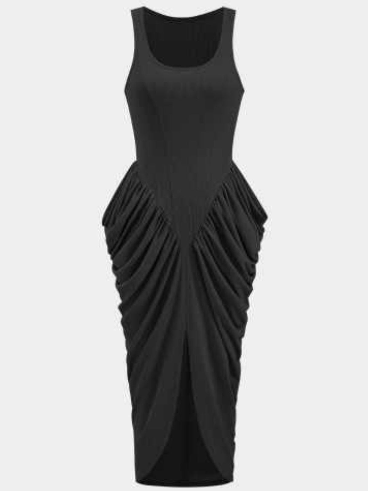Ruched Detail Slit Midi Dress (10)