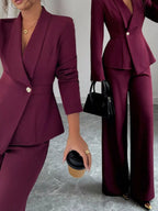 One Button Blazer Pants Set (34)