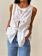 Tied Striped Round Neck Tank (8)