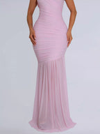 One-shoulder Ruched Bodycon Maxi Dress (10)