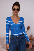 Tie-dye Plunge Long Sleeve Top (11)