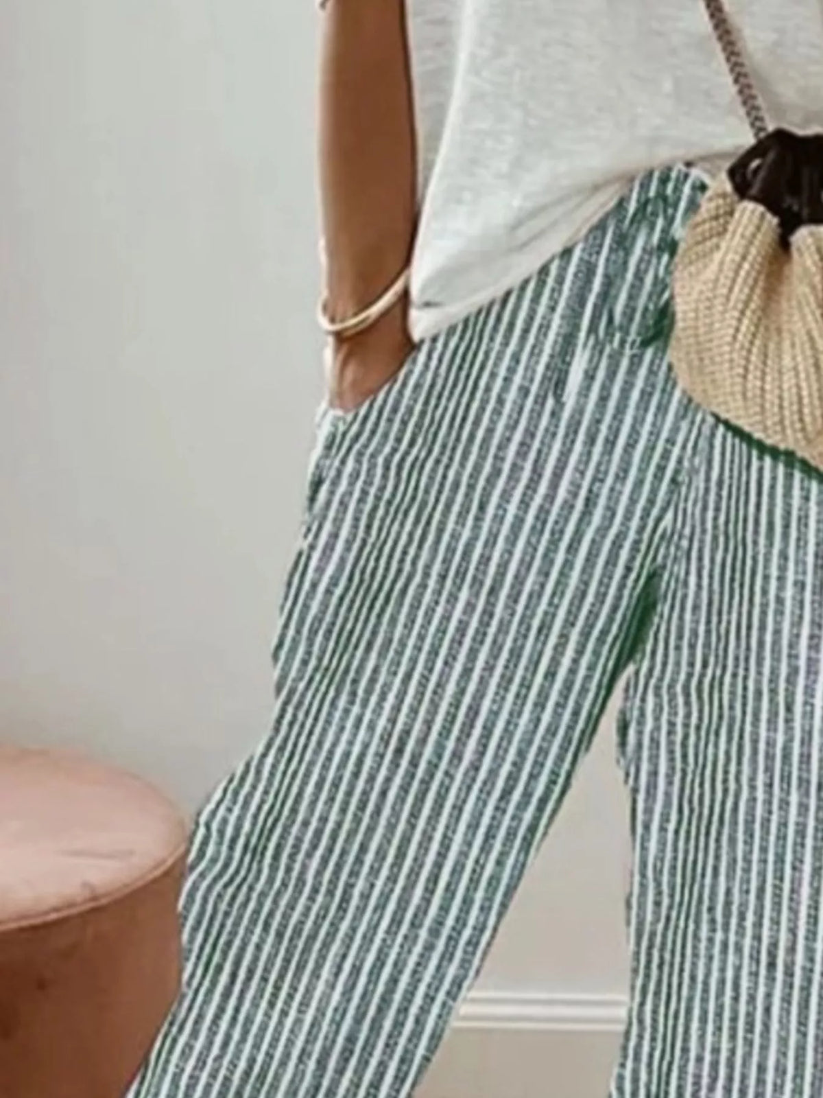 Striped Cropped Pants (6)
