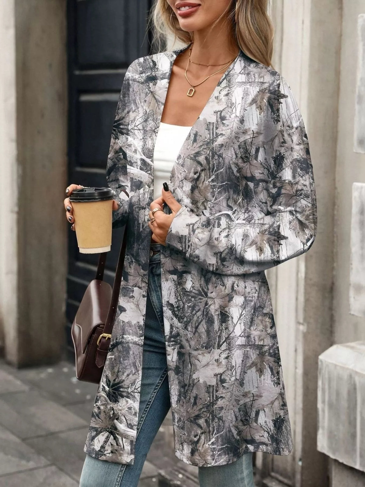 Printed Open Front Cardigan (15)