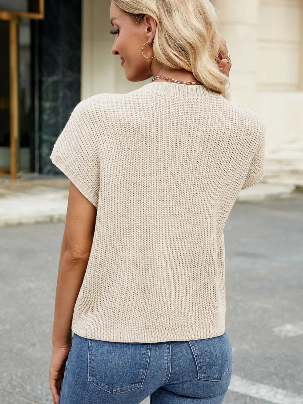 Round Neck Short Sleeve Sweater (29)