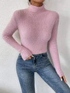 Ribbed Turtleneck Long Sleeve Sweater (4)
