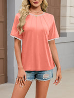 Contrast Trim Short Sleeve T-shirt (31)